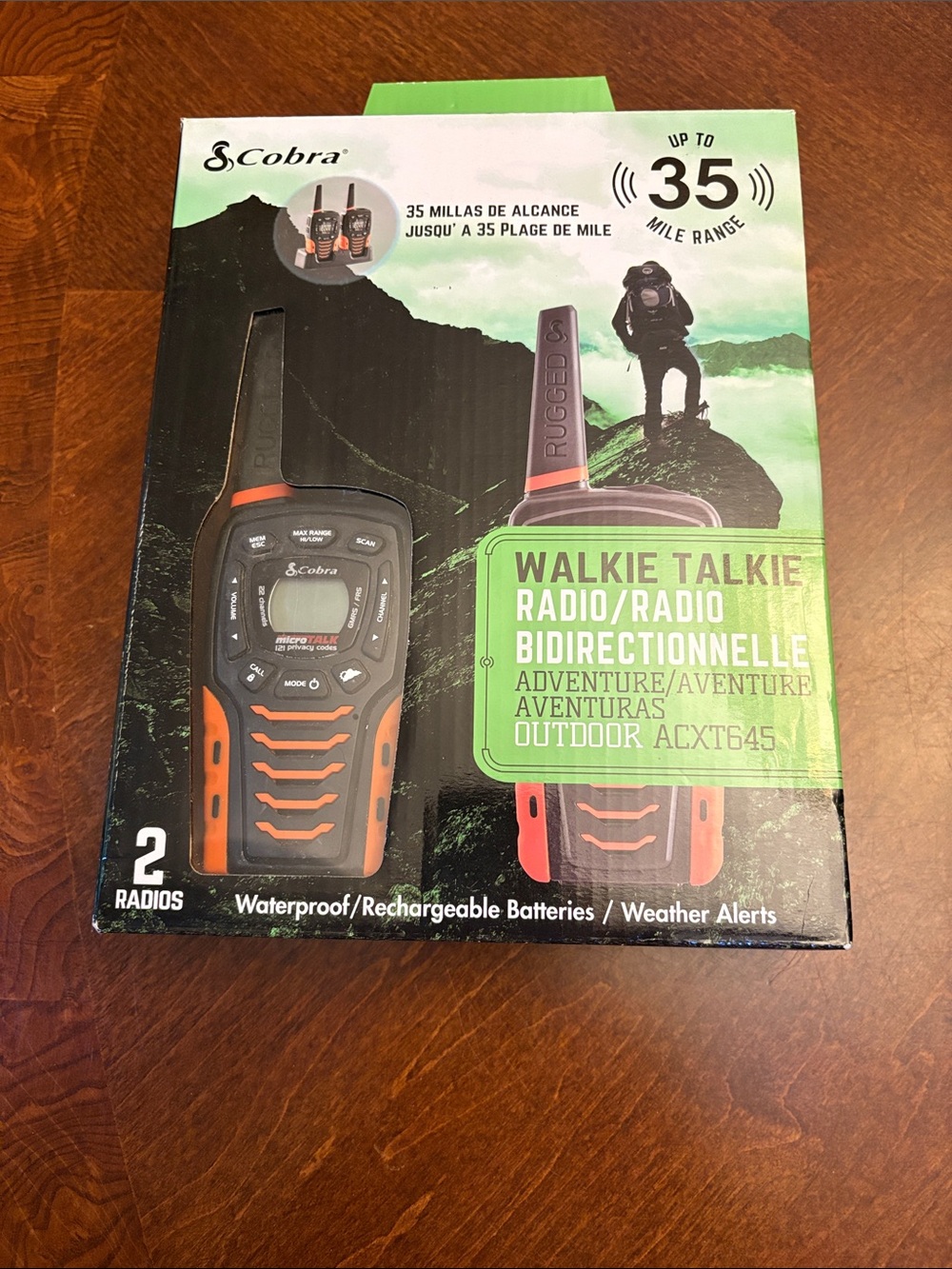 Cobra Walkie Talkie Two-Way Radio Set Includes Charging Station & Power Cord